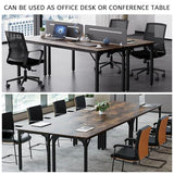 LayBurst 6.5ft Conference Table with Flexible Configuration,Conference Room Table with Adjustable Footpads,Stable Structure,Large Rectangle Seminar Table for 4-22Person (1, Brown) LayBurst