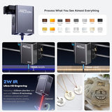 Creality Falcon A1 Pro 20W, Enclosed Engraver with Air Assist, HD Smart Camera for Auto Focus, APP Control, Convenient Touch Screen, Class 1 Safety Engraving Machine for Wood and Metal, Acrylic(White) Creality
