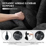 Criss Cross Legged Office Chair with Flip-Up Arms and Wheels, Wide Seat Desk Chair with Built-In Dynamic Airbag Lumbar Support, Modern Cross-Leg Chair for Home Office, Apartment, Vanity, Black Kassipo