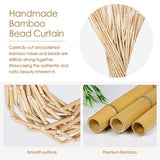 BECHAEO Handmade Bamboo Beaded Curtain for Doorway 65 Strands Door Beads Curtain Hanging Room Divider for Hallway Window Closet Boho Rustic Hippie Home Store Decor, 35.5 x 75 Inches Natural BECHAEO