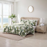 Tommy Bahama - King Quilt Set, Reversible Cotton Bedding with Matching Shams, Pre-Washed for Added Softness (Fiesta Palms Green, King) Tommy Bahama