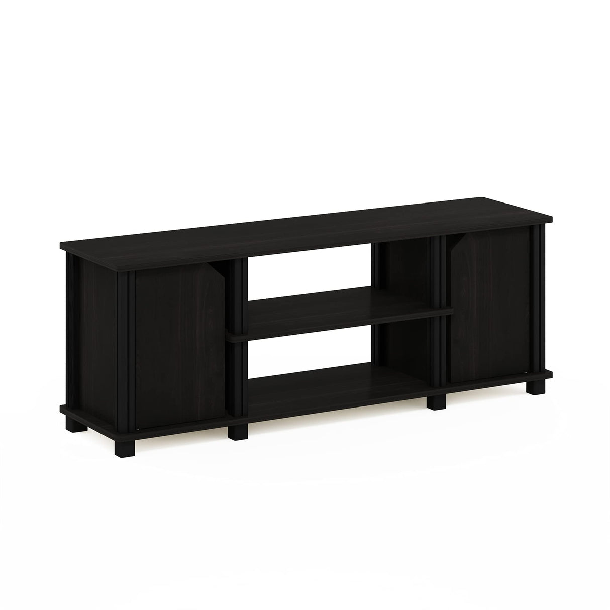 Furinno Brahms TV Stand Entertainment Center with Shelves and Storage for TV Size up to 45 Inch, Espresso/Black Furinno