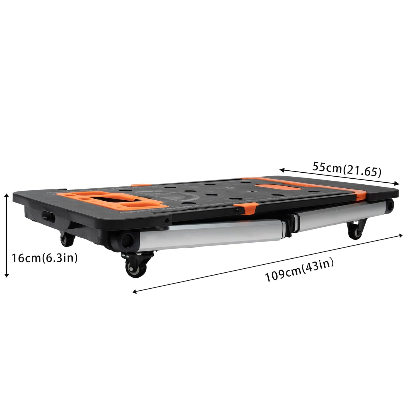 7-in-1 Multipurpose Workbench, Folding Portable Work Table, Adjustable Load 550lbs 150/250 kg Multifunctional device roller board workbench work platform workbench handcart with 4 Wheels, Bla - WoodArtSupply