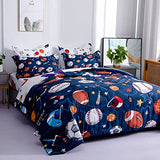 Wajade Sports Comforter Set - 7 Piece Queen Bedding with 3D Soccer, Basketball, Baseball, Football Design for Kids Wajade