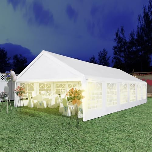 VOYSIGN Party Tent 20X40ft Heavy Duty Large Outdoor Canopy White Event Shelter Gazebo Carport for Parties Wedding VOYSIGN