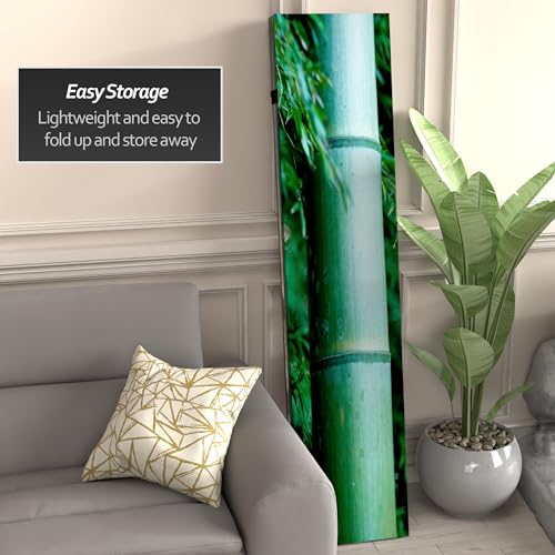 Red Lantern 6 ft. Tall Double Sided Bamboo Tree Canvas Room Divider 4 Panel 4 Panel Freestanding Folding Privacy Screen, Partition, and Separator for Modern and Contemporary Bedroom, Home Office Red Lantern