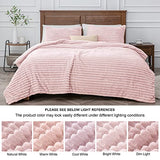 BEDELITE Fleece Queen Comforter Set -Super Soft & Warm Fluffy Pink Bedding, Luxury Fuzzy Heavy Bed Set for Winter with 2 Pillow Cases BEDELITE
