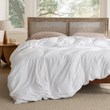 Bedsure Twin Duvet Cover Only - Prewashed Cotton-Like Polyester Extra Soft All Season Bedding, Includes 1 Duvet Cover Twin Size 68x90 Inches with Zipper Closure, White, Comforter Not Included Bedsure