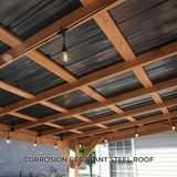 Backyard Discovery Arcadia 20 ft. x 9.5 ft. All Cedar Wooden Gazebo Pavilion with Hard Top Steel Slant Roof Backyard Discovery