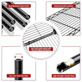 IZEUK Linked Storage Racks, DIY Adjustable Heavy Duty Metal Shelving Unit for Corner, Ideal for Kitchen, Garage, Warehouse, and Garden (Black, 4 Tiers, 15.7" D x 33.5" W x 59.5" H, 1147 lbs Capacity) IZEUK