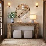 LITTLE TREE 70.9-Inch Long Entryway Table, Narrow Farmhouse Sofa Console Table for Living Room, Hallway, Walnut Brown LITTLE TREE