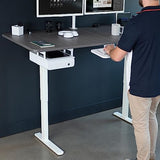 VIVO Electric Standing Desk Frame, Rear-Set Legs, Single Motor Memory Controller Height Adjustment, Frame Only, White, DESK-100E-RW VIVO
