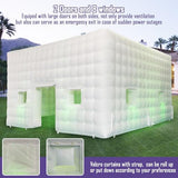 Inflatable Cube Tent Nightclub Party Tents with Blower, 26FT Large Space Outdoor Marquee House LED Wall Wash Lights for Exhibition Birthday Coporates, White BoldBlur