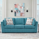 Signature Design by Ashley Keerwick Scandinavian Sofa with 4 Toss Pillows, Blue Signature Design by Ashley