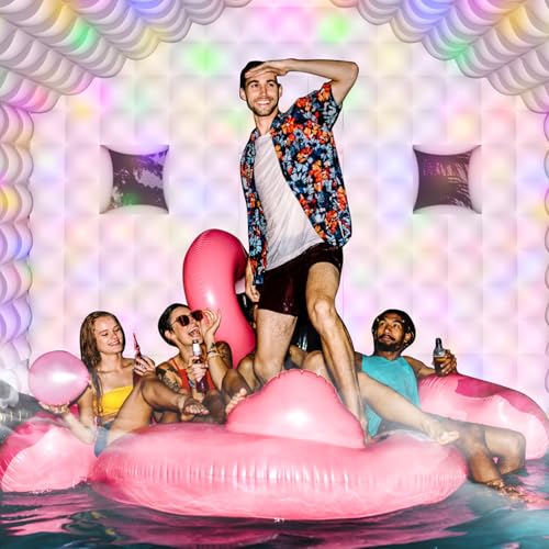 WUHUWOO Inflatable Nightclub 20x16.8x12 Ft, Large White Inflatable Party Club Tent for Adults Birthday Backyard Wedding Rental, 2 Doors and Logo Area WUHUWOO