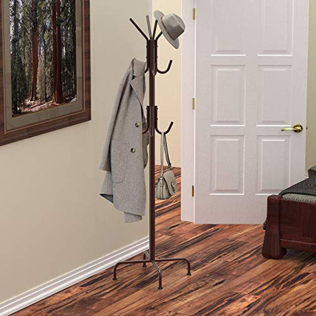 Simple Houseware Standing Coat and Hat Hanger Organizer Rack, Bronze Simple Houseware