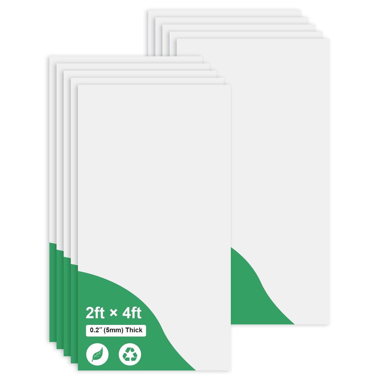 Smooth White Drop Ceiling Tile 2ft x 4ft, Ceiling Panel 24 x 48in – Waterproof, Washable and Fire-Rated - to Prevent Breakage-Cover 80 Sq. Ft-Package of 10 Tiles Gigrwiin