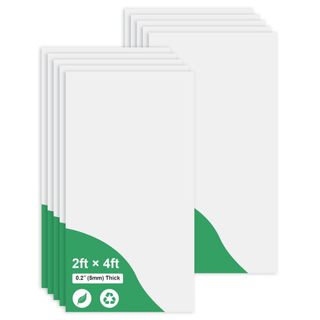 Smooth White Drop Ceiling Tile 2ft x 4ft, Ceiling Panel 24 x 48in – Waterproof, Washable and Fire-Rated - to Prevent Breakage-Cover 80 Sq. Ft-Package of 10 Tiles Gigrwiin