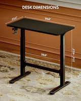 FLEXISPOT H7 Plus Gas Spring Adjustable Standing Desk, Mobile Rolling Sit-Stand Workstation with Wheel, Cordless Stand Up Desk for Small Room & Home Office 32" One-Piece Desktop Black,height 27.6"–45" FLEXISPOT