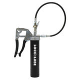LockNLube Easy-Prime Pistol-Grip Grease Gun. Includes Our Patented Grease Coupler (Locks on, Stays on, Won't Leak!) Plus a 20" Hose and in-line Hose Swivel. LockNLube