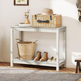 YITAHOME 38.3" Patio Bar Table Entry Console Table, 2-Shelf HIPS Indoor Outdoor Height Table Multifunctional Buffet Storage Organizer with Adjustable Feet, Gray YITAHOME