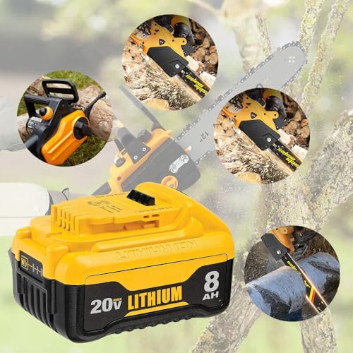 Mtatapia 2-Pack Replace for DEWALT 20V MAX* XR Battery 8.0-Ah, Replace for dewalt 20v Batteries DCB205-2 DCB206 DCB204 DCB203 DCB208, Compatible with DeWalt 20V Cordless Power Tools (2-Pack) Mtatapia