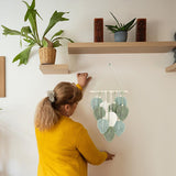 FREEBLOSS DIY Macrame Leaf Wall Hanging Beginners Macrame Kit Leaf Woven Tapestry Feather Wall Hanging DIY Macrame Kit for Adults Birthday Gift FREEBLOSS