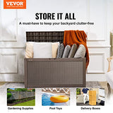 VEVOR Deck Box, 100 Gallon Outdoor Storage Box, 48.0" x 21.5" x 24.5", Waterproof PP Deckbox with Aluminum Alloy Padlock, for Patio Furniture, Pool Toys, Garden Tools, Outdoor Cushions, Gray VEVOR