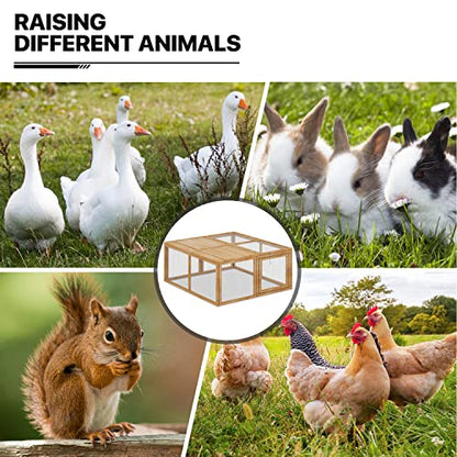 MoNiBloom Portable Chicken Run Rabbit Hutch Folding Chicken Cage Hen Coop for Indoor/Outdoor, Top and Side Opening Doors Small Animal Pet Playpen No Assembly Required Poultry Cage 45.5 x 42.5 - WoodArtSupply