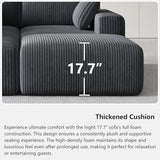 Domiqut 108”Modern Modular L-Shape Couch with Chaise, Modular Sectional Couches for Living Room, Deep Seat Boneless Sofa Bed, No Assembly Required Sleeper Sofa, Plush Corduroy Fabric, Dark Gray Domiqut