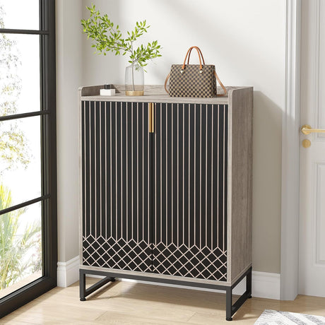 5 Tiers Shoe Storage Organizer With Doors HouseOfZazla