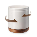 DOWAN 7.6" 360° Rotating Utensil Holder, Cooking Utensil Holder, Kitchen Utensil Holder for Countertop, Ceramic Utensil Crock, Large Utensil Holder for Kitchen Counter, Protection Cork Bottom, White DOWAN