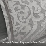 Madison Park Odette Cozy Comforter Set Jacquard Damask Medallion Design - Modern All Season, Down Alternative Bedding, Shams, Decorative Pillows, King(104 in x 92 in), Silver 8 Piece Madison Park