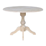 IC International Concepts International Concepts 42" Round Dual Drop Leaf Pedestal Table-30.3" H, Unfinished Dining Table, Ready to Finish IC International Concepts