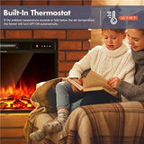 ARLIME 18 Inch Electric Fireplace Inserts, 1500W Freestanding & Recessed Fireplace w/Adjustable LED Flame, Remote Control, Timer, Built-in Thermostat, Overheating Protection ARLIME