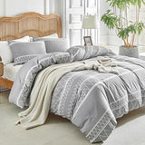 Lekesky Duvet Cover Queen Size, Grey Breathable Comforter Cover Queen Size 3pc Ultra Soft Brushed Bedding Duvet Cover Set with Zipper Ties (1 Duvet Cover 90x90 inches with 2 Pillow Cases) Lekesky