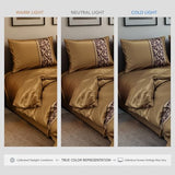 Stoa Paris King Duvet Cover Set 3PCs, 300TC Silk-Like All-Season Luxury Satin Bedding, Skin & Hair Safe, Home Decor, Hidden Zipper + 2 Pillow Shams 20x40”, No Comforter Included, Versailles - Gold Stoa Paris