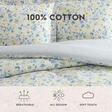 Laura Ashley - King Comforter, Soft Reversible Bedding Set, Includes Matching Shams with Bonus Euro Shams & Throw Pillows, Farmhouse Home Decor (Nora Blue, King) Laura Ashley