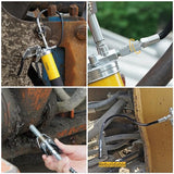 UTOOL Grease Gun, 8000 PSI Heavy Duty Pistol Grip Grease Gun Kit, 14 oz Capacity, 20 Inch Rubber Flex Hose, 1 Patented Double Handle Coupler, 1 Basic Coupler, 1 Needle Nozzle, 1 Hose Swivel, Yellow UTOOL