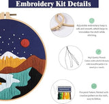 GLTAYLMY 3 Set Landscape Embroidery Kits for Beginners with Mountain Sun Moon Pattern,Adults Starter Cross Stitch Kit DIY Needlepoint Kits