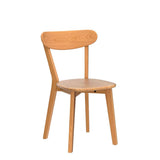 Grewood 100% Solid Oak Wood Dining Chairs Set of 2, Mid Century Modern with Wide Rounded Backrest, Chairs for Dining Room, Kitchen Chairs, Original Wood Color Grewood