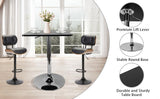 DAERNA Square Pub Table, Black Cocktail Table with 360° Spinning Top,Silver Leg and Base,Cafe Tables, Adjustable Height Range 27.5'' to 35.4'' DAERNA