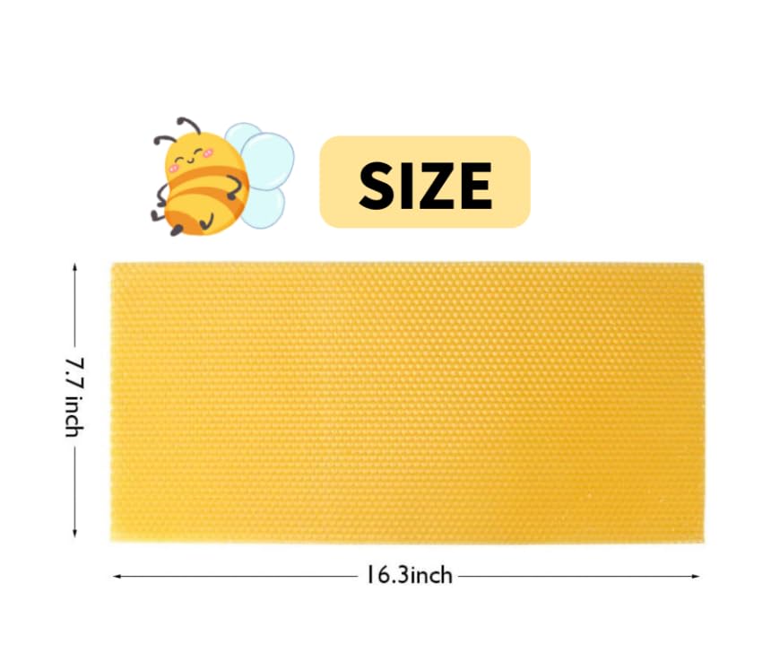 30Pcs Beeswax Sheets for Candle Making, Natural Wax Foundation for Bee Frames, DIY Candle Making Kit, Bees Wax Sheets for Beehives Honey (16.34 x 7.68inch) TESSTSY