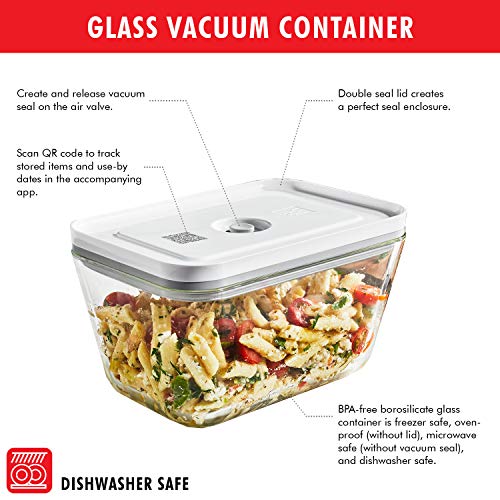 ZWILLING Fresh & Save Vacuum Sealer Machine Starter Set with Airtight Food Storage Container Glass, Sous Vide Bags, Meal Prep ZWILLING
