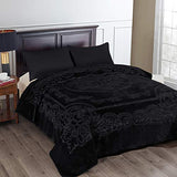 JML Fleece Blanket King Size, Heavy Korean Style Faux Mink Blanket for Winter, 85 x 95 Inches- 9 Lbs, Single Ply, Soft Thick Warm Raschel Home Decor for Fall, Fluffy Cozy Bedding Gift, Black JML