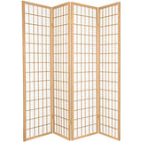 GTU Furniture Japanese Style 4 Panels Wood Shoji Room Divider Screen Oriental for Home/Office (Natural) GTU Furniture
