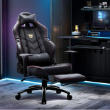 Big and Tall Gaming Chair with Footrest 350lbs-Racing Computer Gamer Chair, Ergonomic High Back PC Chair with Wide Seat, Reclining Back, 3D Armrest for Adult-Black COLAMY
