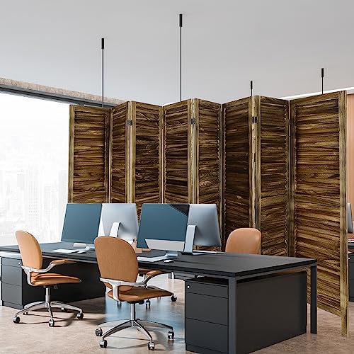 ECOMEX 8 Panel Wood Room Divider 5.6ft.Tall Folding Privacy Screen Panels, Panel Reinforced Room Divider Wall, Divider for Room Separation, Partition Room dividers (Dark Brown) ECOMEX