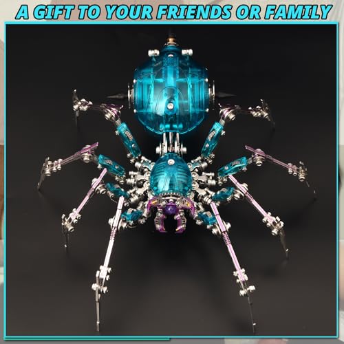 YUEZUDPO 3D Metal Puzzles for Adults, Metal 3D Puzzle DIY 3D Spider 602 Pieces Mechanical Building Kit,3D Model Kits to Build for Birthday Christmas