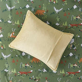 Intelligent Design Kids Queen Comforter Set, Reversible Plush, Cozy Plush Reverse Bedding, Winter Fluffy Comforter Bed Set, 2 Shams, Enchanting Forest Animals, Full/Queen, Sage Green 3 Piece Intelligent Design